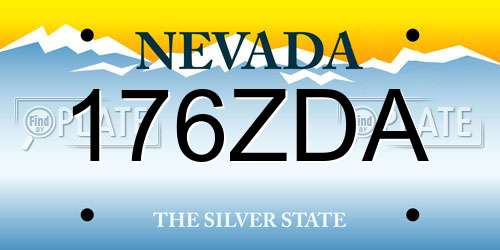 176ZDA Nevada License Plate