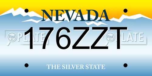 176ZZT Nevada License Plate