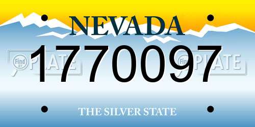 1770097 Nevada License Plate