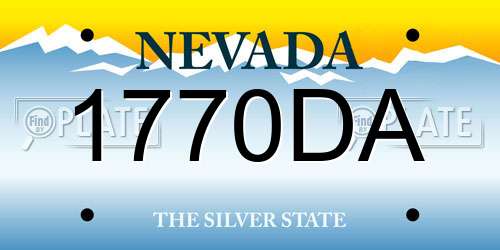 1770DA Nevada License Plate