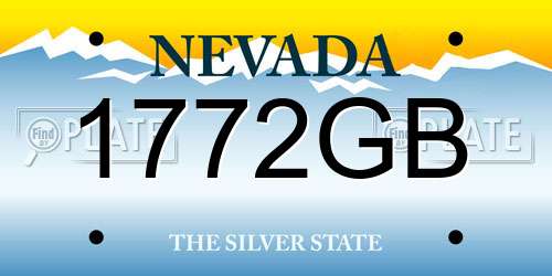 1772GB Nevada License Plate