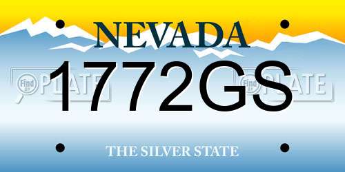 1772GS Nevada License Plate