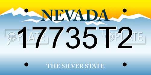 17735T2 Nevada License Plate