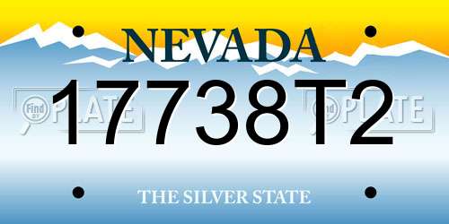 17738T2 Nevada License Plate