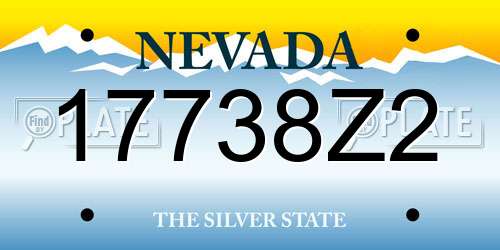 17738Z2 Nevada License Plate