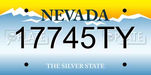 17745TY Nevada License Plate