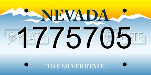 1775705 Nevada License Plate
