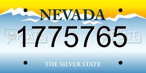 1775765 Nevada License Plate