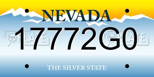 17772G0 Nevada License Plate