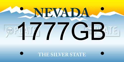1777GB Nevada License Plate