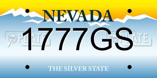 1777GS Nevada License Plate