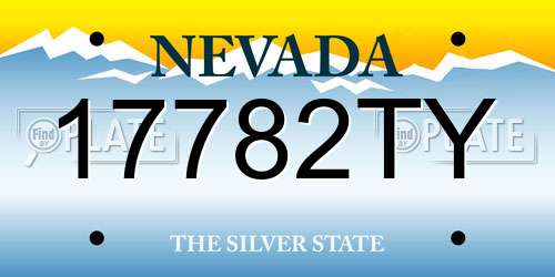 17782TY Nevada License Plate