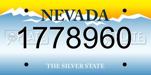 1778960 Nevada License Plate