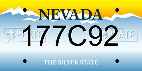 177C92 Nevada License Plate