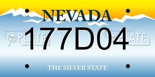 177D04 Nevada License Plate