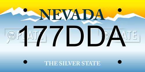 177DDA Nevada License Plate