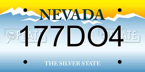 177DO4 Nevada License Plate