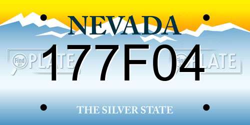 177F04 Nevada License Plate