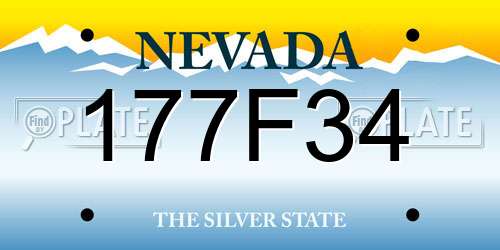 177F34 Nevada License Plate