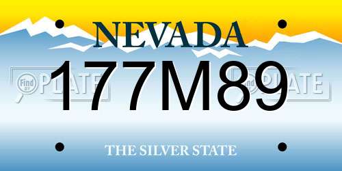 177M89 Nevada License Plate