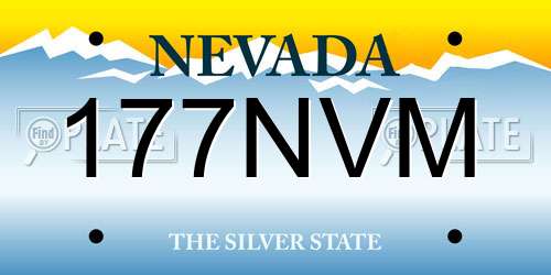 177NVM Nevada License Plate