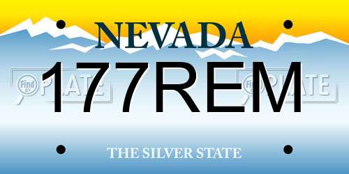 177REM Nevada License Plate