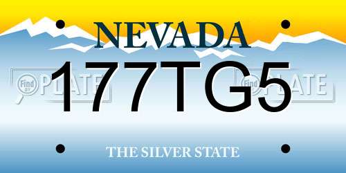 177TG5 Nevada License Plate