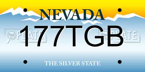 177TGB Nevada License Plate