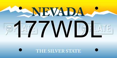 177WDL Nevada License Plate
