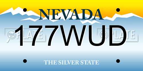 177WUD Nevada License Plate