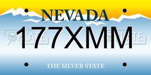 177XMM Nevada License Plate