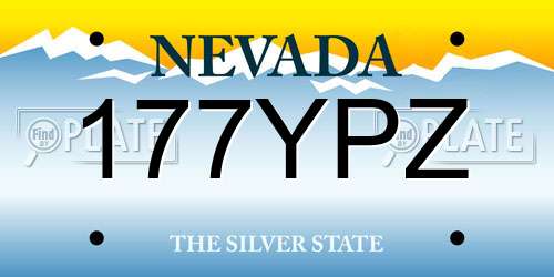 177YPZ Nevada License Plate