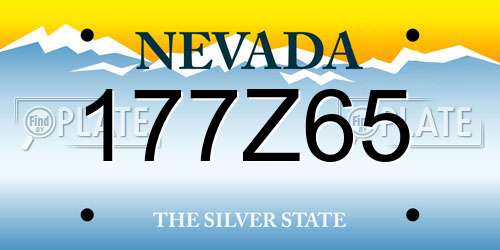 177Z65 Nevada License Plate