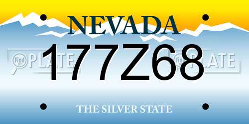 177Z68 Nevada License Plate