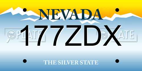 177ZDX Nevada License Plate