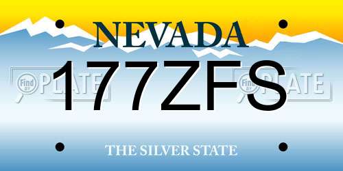 177ZFS Nevada License Plate