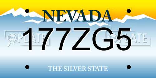 177ZG5 Nevada License Plate