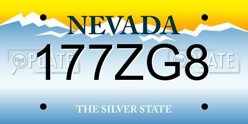 177ZG8 Nevada License Plate