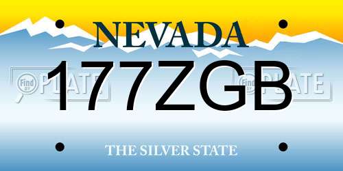 177ZGB Nevada License Plate