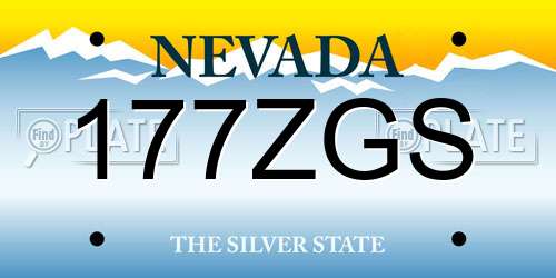 177ZGS Nevada License Plate