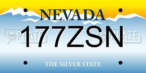 177ZSN Nevada License Plate