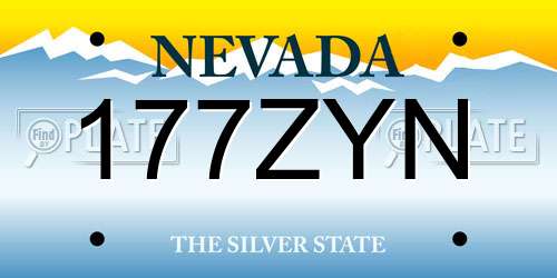 177ZYN Nevada License Plate
