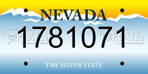 1781071 Nevada License Plate