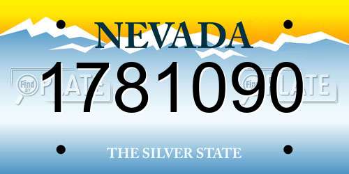1781090 Nevada License Plate