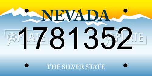 1781352 Nevada License Plate