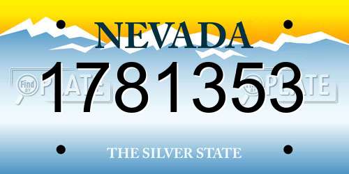1781353 Nevada License Plate