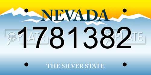1781382 Nevada License Plate