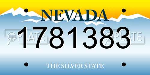 1781383 Nevada License Plate