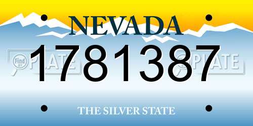 1781387 Nevada License Plate