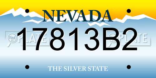 17813B2 Nevada License Plate